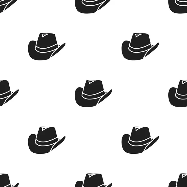 Cowboyhut-Ikone im schwarzen Stil isoliert auf weißem Hintergrund. wlid west muster stock vektor illustration. — Stockvektor