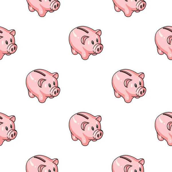 Piggy bank icon in cartoon style isolated on white background. Money and finance pattern stock vector illustration. — Stock Vector