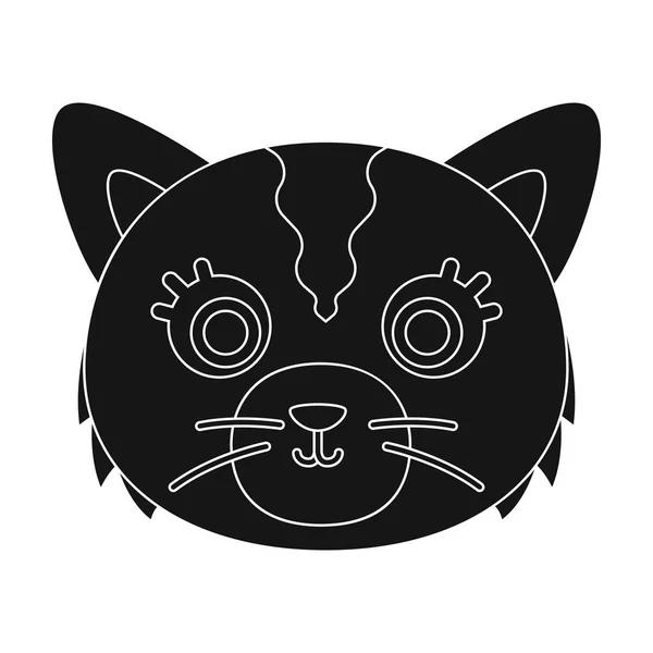 Icono de bozal de gato en estilo negro aislado sobre fondo blanco. Animal hocico símbolo stock vector ilustración . — Vector de stock