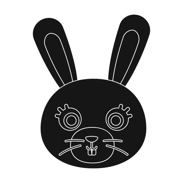 Icono de bozal de conejo en estilo negro aislado sobre fondo blanco. Animal hocico símbolo stock vector ilustración . — Archivo Imágenes Vectoriales