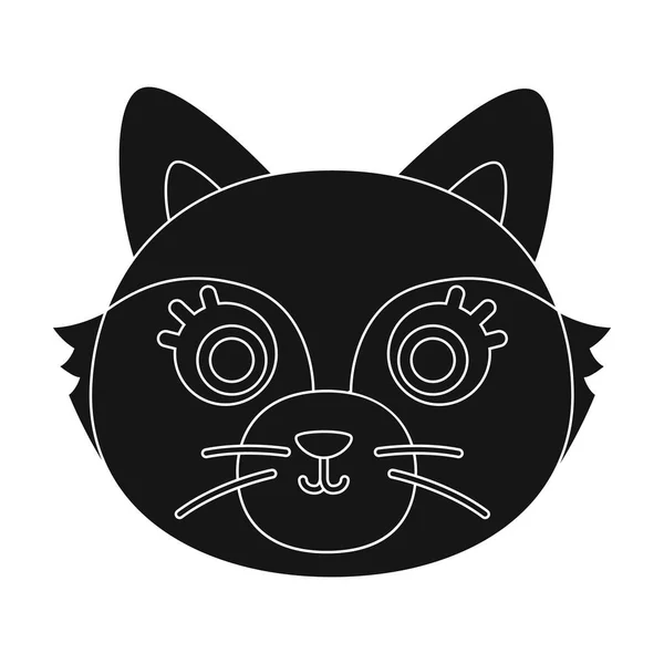 Icono del hocico Fox en estilo negro aislado sobre fondo blanco. Animal hocico símbolo stock vector ilustración . — Vector de stock