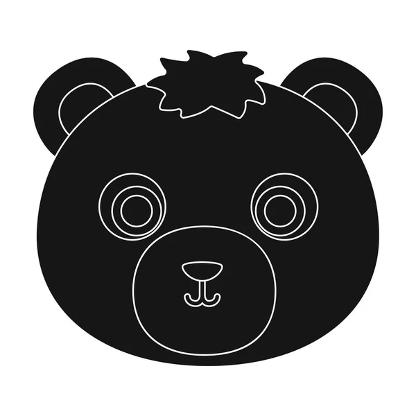 Icono de hocico de oso en estilo negro aislado sobre fondo blanco. Animal hocico símbolo stock vector ilustración . — Archivo Imágenes Vectoriales