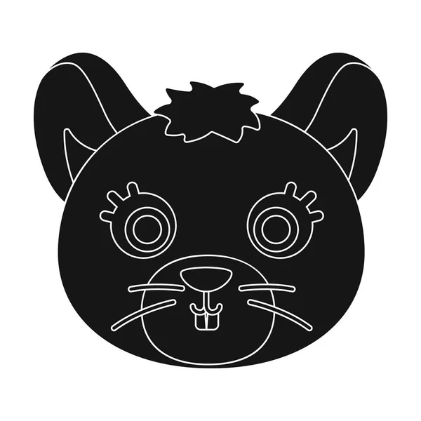 Icono del bozal del ratón en estilo negro aislado sobre fondo blanco. Animal hocico símbolo stock vector ilustración . — Vector de stock