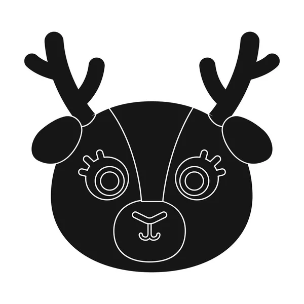 Icône du museau de cerf dans un style noir isolé sur fond blanc. Illustration vectorielle du symbole du museau animal . — Image vectorielle