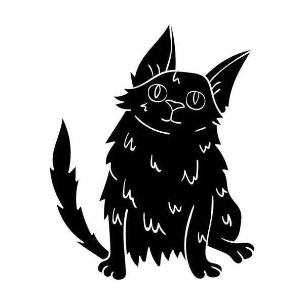 Icône Angora turque dans un style noir isolé sur fond blanc. races de chats symbole illustration vectorielle de stock . — Image vectorielle