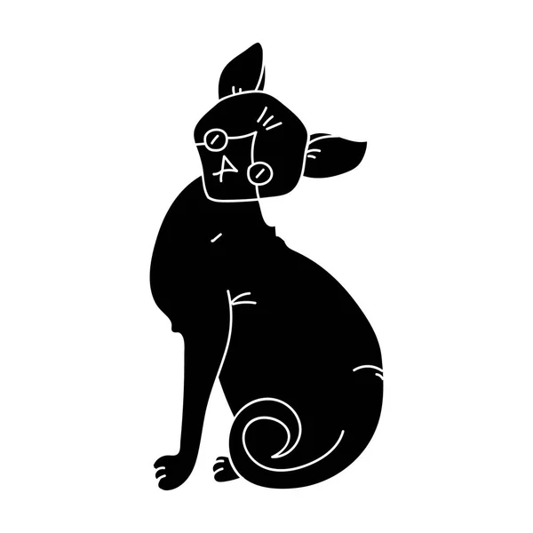 Sphynx εικονίδιο σε μαύρο στυλ που απομονώνονται σε λευκό φόντο. Φυλές γάτας σύμβολο εικονογράφηση διάνυσμα απόθεμα. — Διανυσματικό Αρχείο