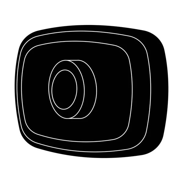 Webcam pictogram in zwarte stijl geïsoleerd op een witte achtergrond. Personal computeraccessoires symbool voorraad vectorillustratie. — Stockvector