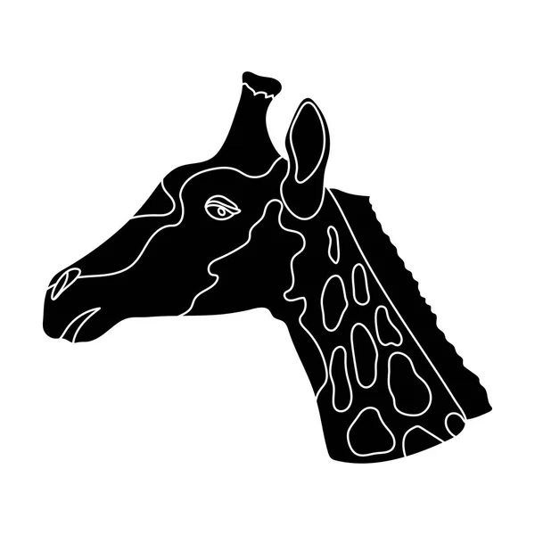 Icône girafe en style noir isolé sur fond blanc. Illustration vectorielle de stock d'animaux réalistes . — Image vectorielle