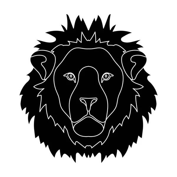 Icono León en estilo negro aislado sobre fondo blanco. Animales realistas símbolo stock vector ilustración . — Archivo Imágenes Vectoriales