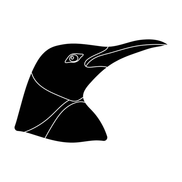 Ícone de pinguim em estilo preto isolado em fundo branco. Animais realistas símbolo estoque vetor ilustração . —  Vetores de Stock