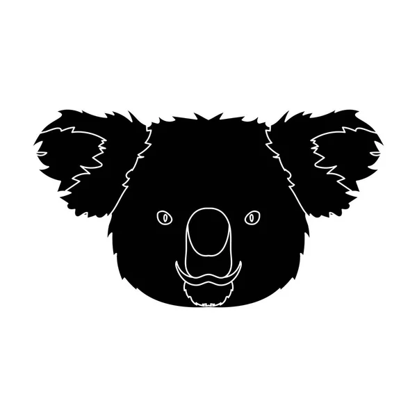 Koala ikona stylu czarno na białym tle. Realistyczne zwierząt symbol Stockowa ilustracja wektorowa. — Wektor stockowy