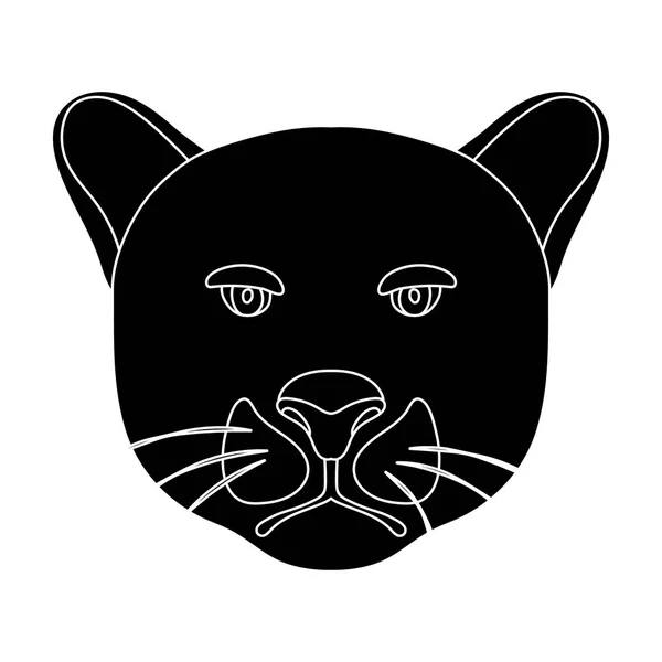 Ícone de pantera preta em estilo preto isolado no fundo branco. Animais realistas símbolo estoque vetor ilustração . — Vetor de Stock