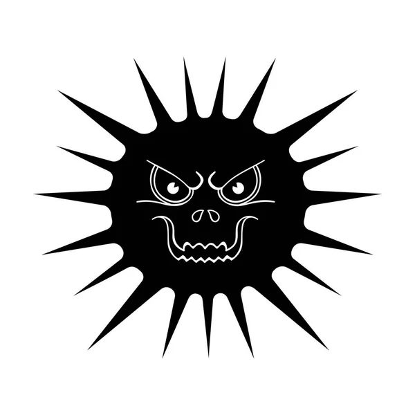 Graues Virus-Symbol im schwarzen Stil isoliert auf weißem Hintergrund. Viren und Bakterien Symbolaktienvektor Illustration. — Stockvektor