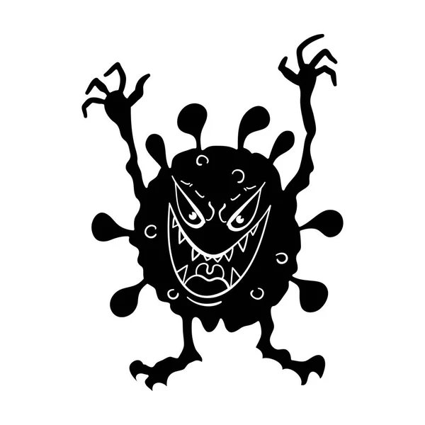 Icône de virus vert dans le style noir isolé sur fond blanc. Illustration vectorielle du symbole virus et bactéries . — Image vectorielle