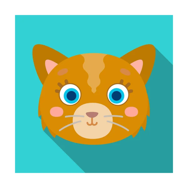 Ícone de focinho de gato em estilo plano isolado no fundo branco. Animal focinho símbolo estoque vetor ilustração . — Vetor de Stock