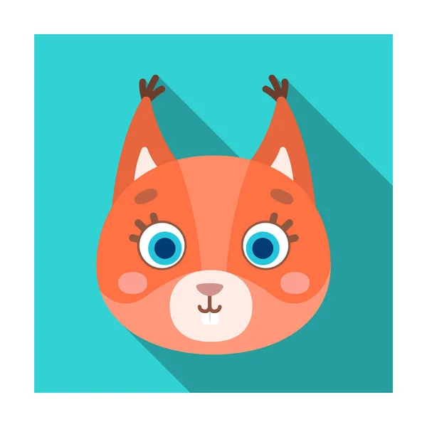 Icona muso scoiattolo in stile piatto isolato su sfondo bianco. Muso animale simbolo stock vettoriale illustrazione . — Vettoriale Stock
