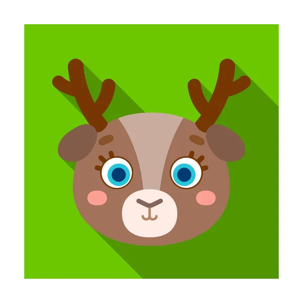 Icona muso cervo in stile piatto isolato su sfondo bianco. Muso animale simbolo stock vettoriale illustrazione . — Vettoriale Stock