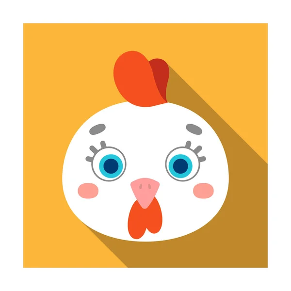 Ícone de focinho de galinha em estilo plano isolado no fundo branco. Animal focinho símbolo estoque vetor ilustração . — Vetor de Stock