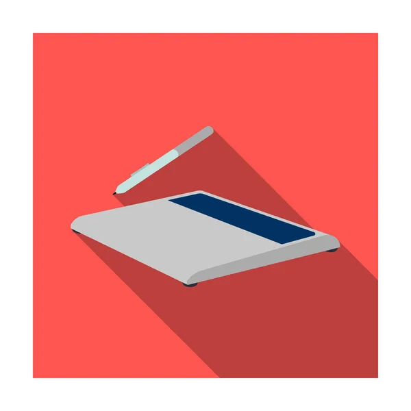 Icono de la tableta de dibujo en estilo plano aislado sobre fondo blanco. Accesorios para computadora personal símbolo stock vector ilustración . — Vector de stock