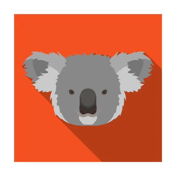 Koala pictogram in vlakke stijl geïsoleerd op een witte achtergrond. Realistische dieren symbool voorraad vectorillustratie. — Stockvector