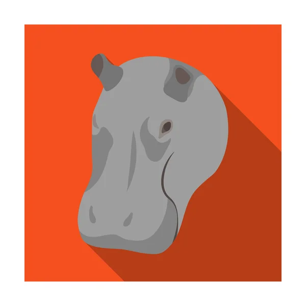 Icono de hipopótamo en estilo plano aislado sobre fondo blanco. Animales realistas símbolo stock vector ilustración . — Archivo Imágenes Vectoriales