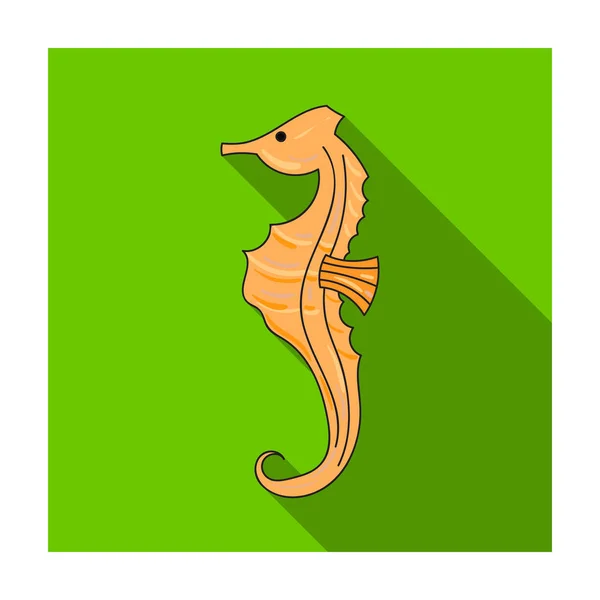 Seahorse-ikonen i platt stil isolerad på vit bakgrund. Havslevande djur symbol lager vektorillustration. — Stock vektor
