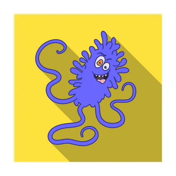 Icône de virus violet dans un style plat isolé sur fond blanc. Illustration vectorielle du symbole virus et bactéries . — Image vectorielle