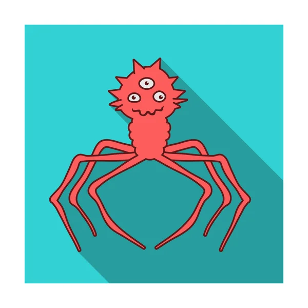 Rode virus pictogram in vlakke stijl geïsoleerd op een witte achtergrond. Virussen en bacteriën symbool voorraad vectorillustratie. — Stockvector