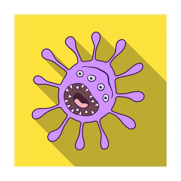 Purple virus icon in flat style isolated on white background. Viruses and bacteries symbol stock vector illustration. — Stock Vector