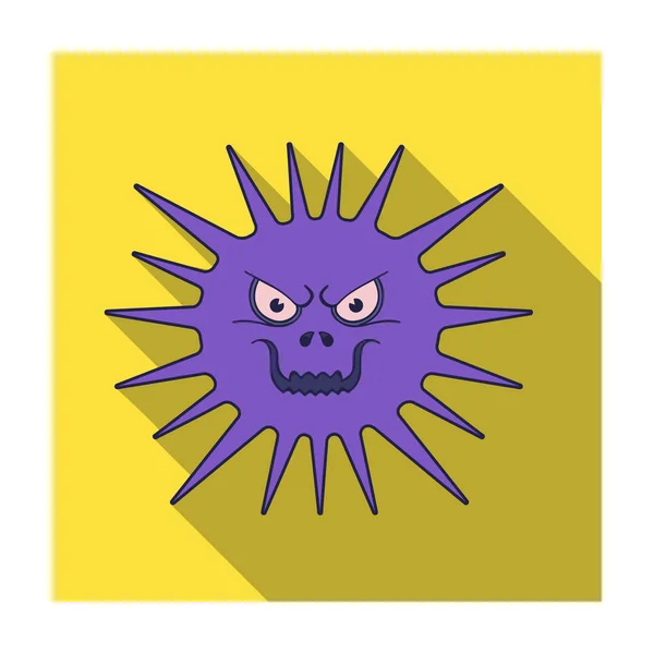 Icône de virus gris dans un style plat isolé sur fond blanc. Illustration vectorielle du symbole virus et bactéries . — Image vectorielle