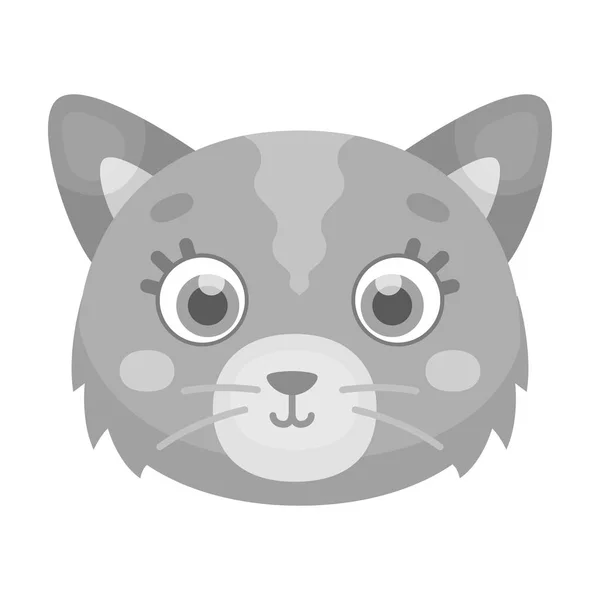 Icono de bozal de gato en estilo monocromo aislado sobre fondo blanco. Animal hocico símbolo stock vector ilustración . — Vector de stock