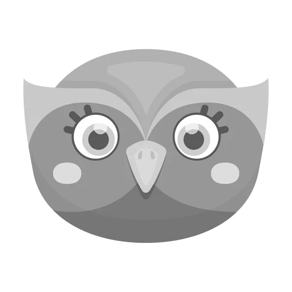 Icono de hocico de búho en estilo monocromo aislado sobre fondo blanco. Animal hocico símbolo stock vector ilustración . — Archivo Imágenes Vectoriales