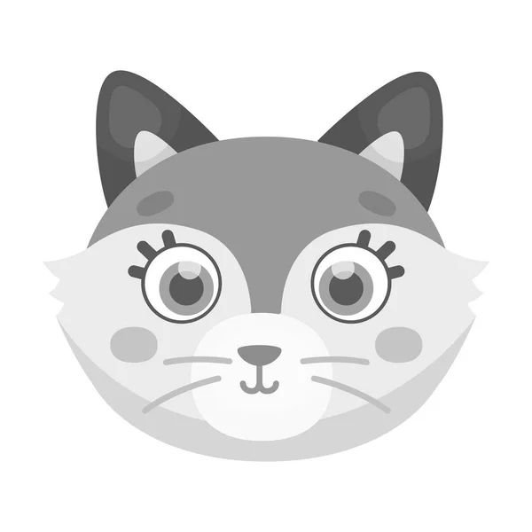 Muso Fox icona in stile monocromatico isolato su sfondo bianco. Muso animale simbolo stock vettoriale illustrazione . — Vettoriale Stock