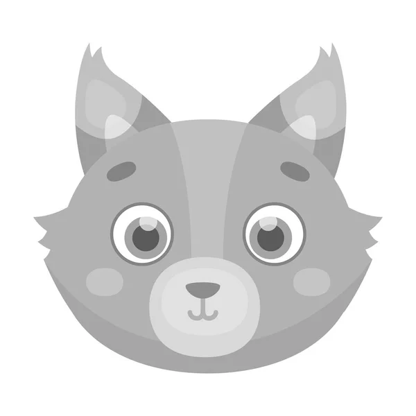 Icône muselière Wolf dans un style monochrome isolé sur fond blanc. Illustration vectorielle du symbole du museau animal . — Image vectorielle