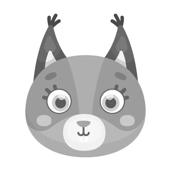 Icône muselière en écureuil de style monochrome isolé sur fond blanc. Illustration vectorielle du symbole du museau animal . — Image vectorielle