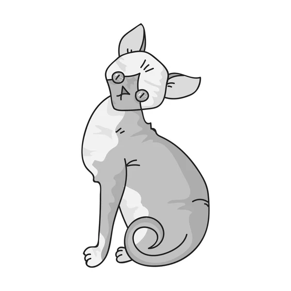 Icône Sphynx dans un style monochrome isolé sur fond blanc. races de chats symbole illustration vectorielle de stock . — Image vectorielle