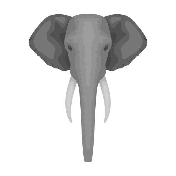 Ícone de elefante em estilo monocromático isolado sobre fundo branco. Animais realistas símbolo estoque vetor ilustração . —  Vetores de Stock