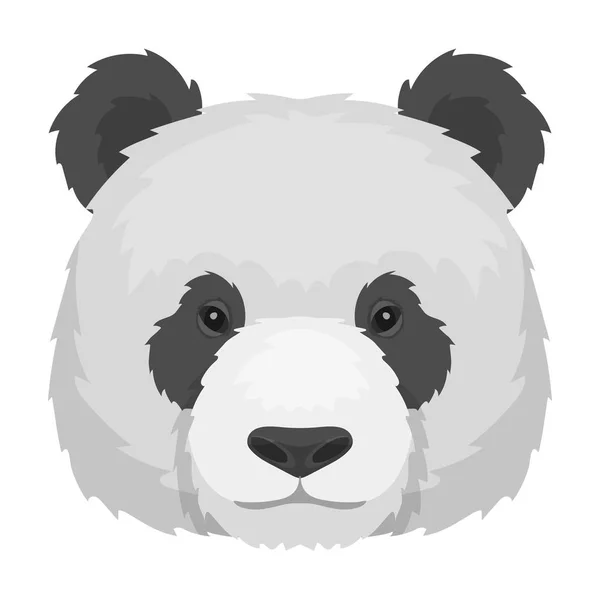 Иконка панды в монохромном стиле изолирована на белом фоне. Реалистичные животные символическая векторная иллюстрация . — стоковый вектор