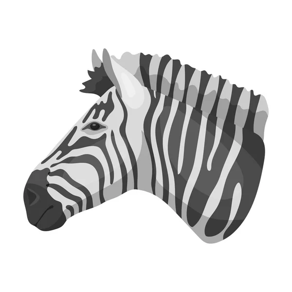 Zebra ikona v monochromatickém stylu izolovaných na bílém pozadí. Realistické zvířat symbol akcií vektorové ilustrace. — Stockový vektor