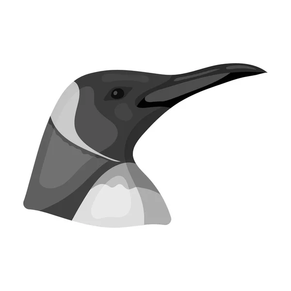 Ikoną pingwina w stylu monochromatyczne na białym tle. Realistyczne zwierząt symbol Stockowa ilustracja wektorowa. — Wektor stockowy