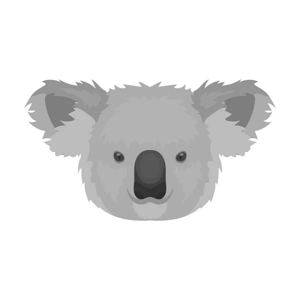 Icono de Koala en estilo monocromo aislado sobre fondo blanco. Animales realistas símbolo stock vector ilustración . — Vector de stock