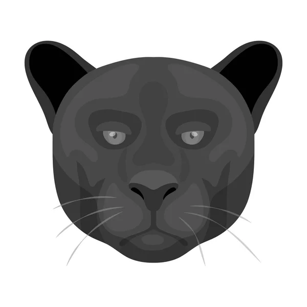 Icono pantera negra en estilo monocromo aislado sobre fondo blanco. Animales realistas símbolo stock vector ilustración . — Vector de stock