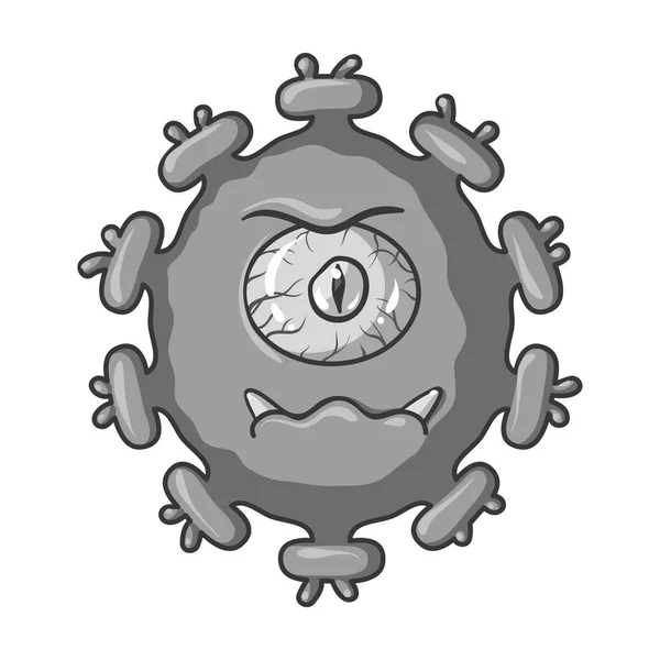 Fialový virus ikona v monochromatickém stylu izolovaných na bílém pozadí. Viry a bacteries symbol akcií vektorové ilustrace. — Stockový vektor