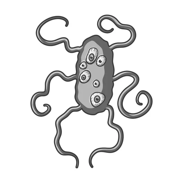 Ícone de vírus marrom em estilo monocromático isolado no fundo branco. Vírus e bactérias símbolo estoque vetor ilustração . —  Vetores de Stock