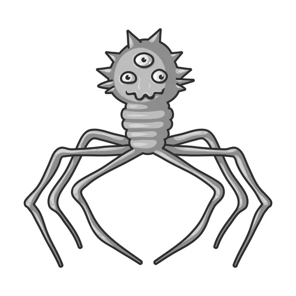 Rode virus pictogram in zwart-wit stijl geïsoleerd op een witte achtergrond. Virussen en bacteriën symbool voorraad vectorillustratie. — Stockvector