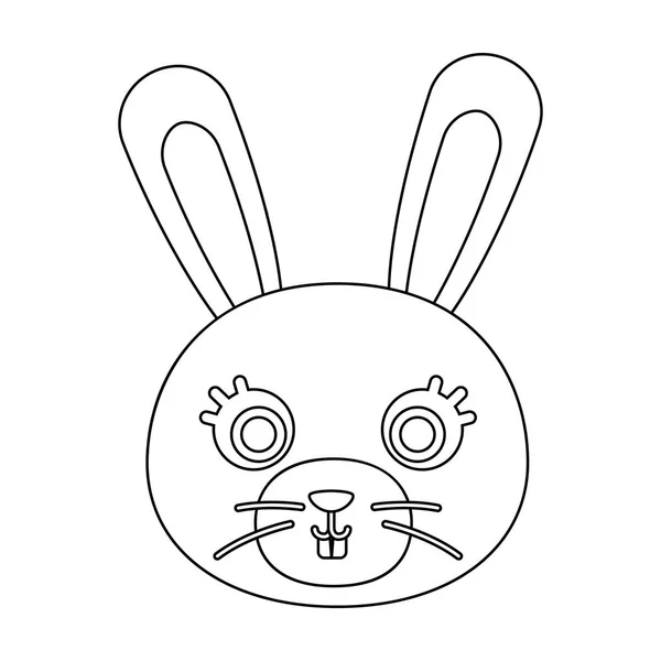 Icône du museau de lapin en style contour isolé sur fond blanc. Illustration vectorielle du symbole du museau animal . — Image vectorielle