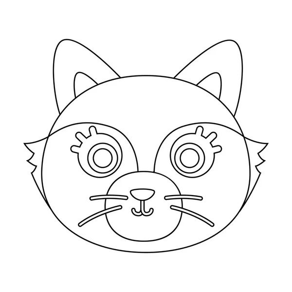 Muso Fox icona in stile contorno isolato su sfondo bianco. Muso animale simbolo stock vettoriale illustrazione . — Vettoriale Stock