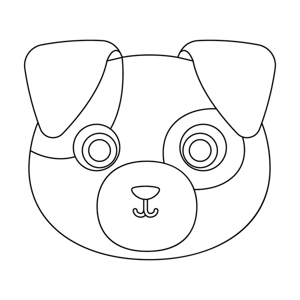 Kutya pofáját ikon a vázlat stílusában elszigetelt fehér background. Állat pofáját szimbólum vektor stock illusztráció. — Stock Vector