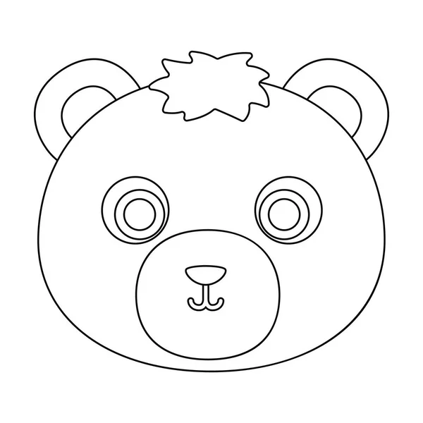 Icono de hocico de oso en estilo de contorno aislado sobre fondo blanco. Animal hocico símbolo stock vector ilustración . — Archivo Imágenes Vectoriales