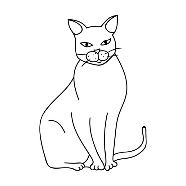 Icône Chartreux en style contour isolé sur fond blanc. races de chats symbole illustration vectorielle de stock . — Image vectorielle